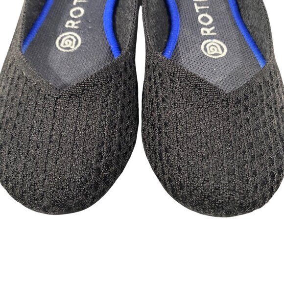 Rothys Womens Black round Toe knit ballet Flats shoes W6 neutral comfort - Picture 2 of 9